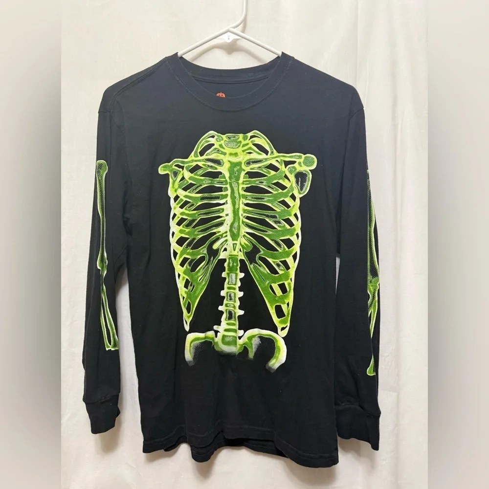 Target Black and Green Skeleton Long Sleeve Tee 0139